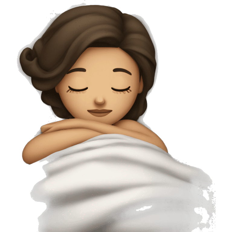 Brunette girl sleeping emoji