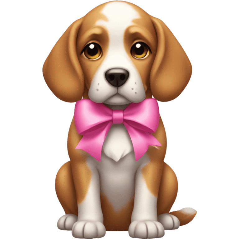 Dog with pink bow emoji