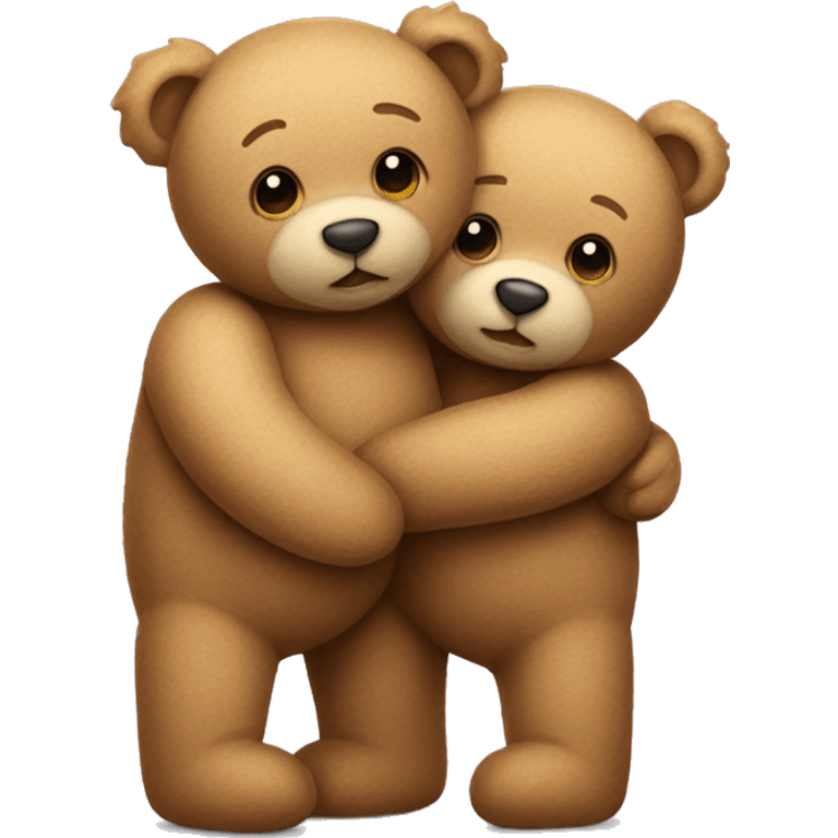 Two teddy bears hugging each other  emoji