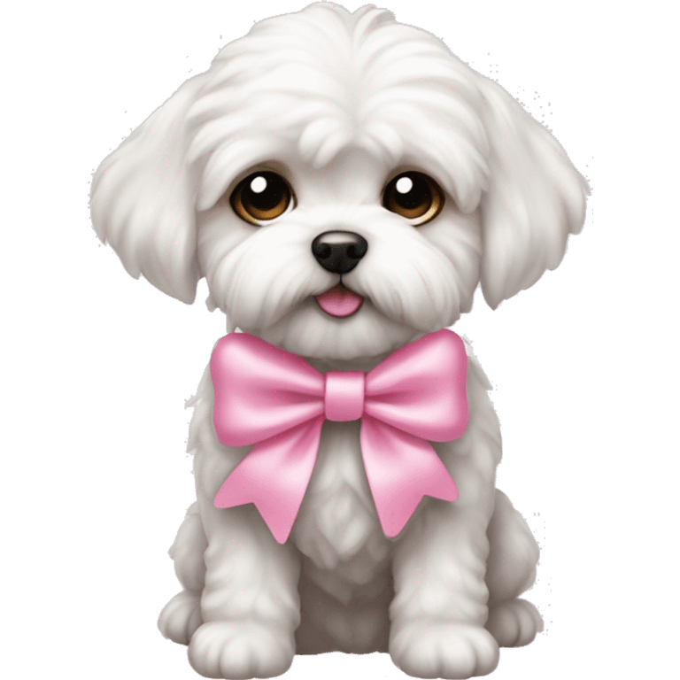 Schichon puppy pink bow emoji