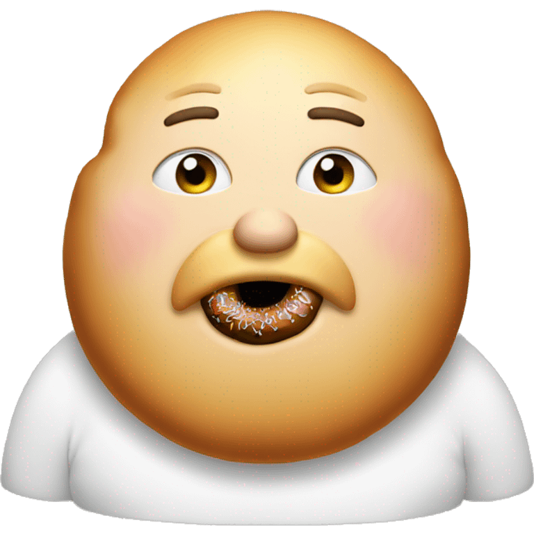 Fat man eating a donut emoji