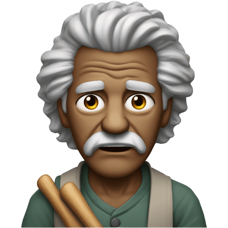 crazy angry old man with baseball bat emoji