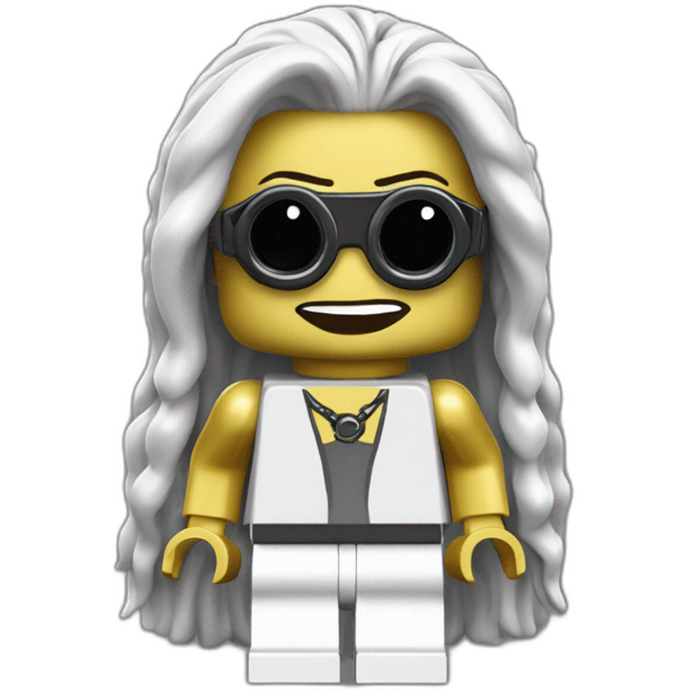 LEGO heavy metal singer emoji