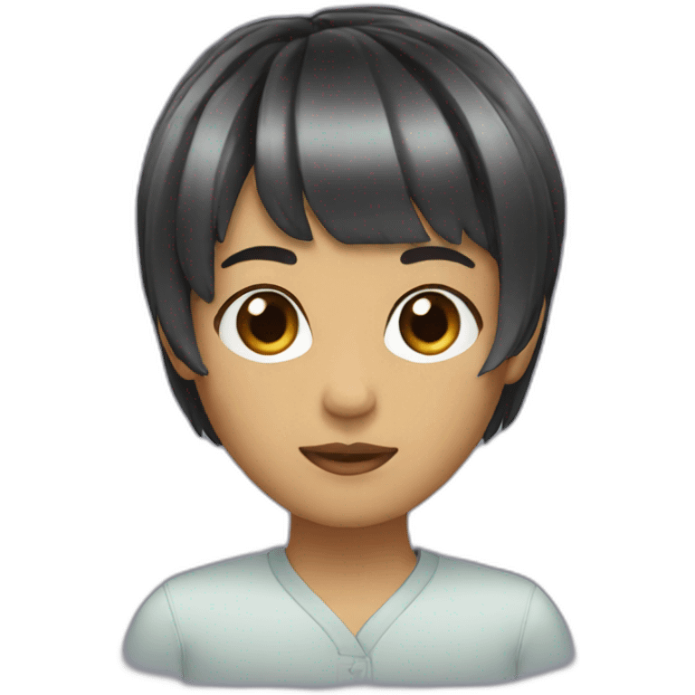 Short hair with bangs emoji