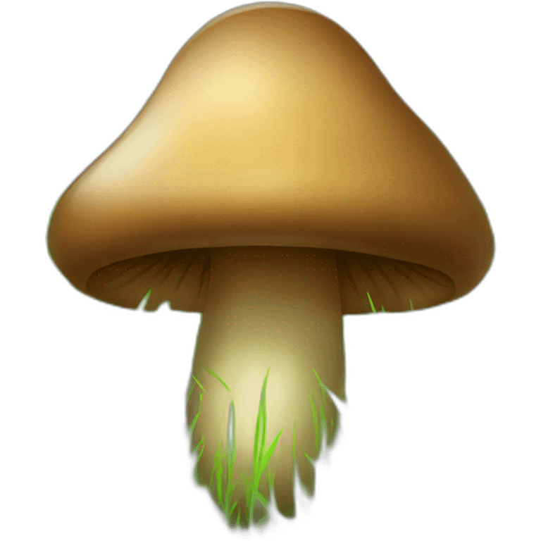 brown mashroom in green grass emoji