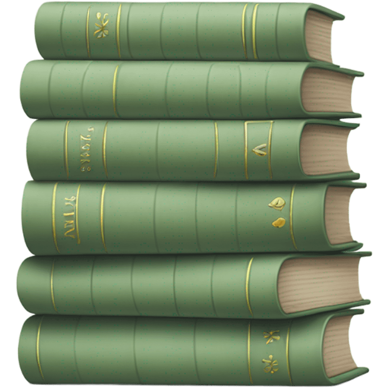 stack of sage green books, aesthetics  emoji