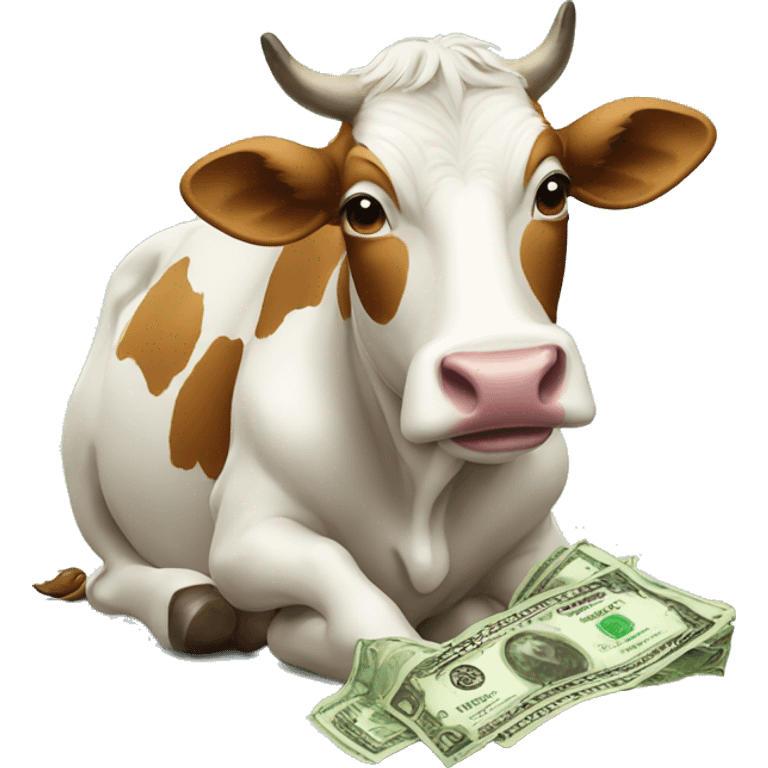 cow eating money emoji