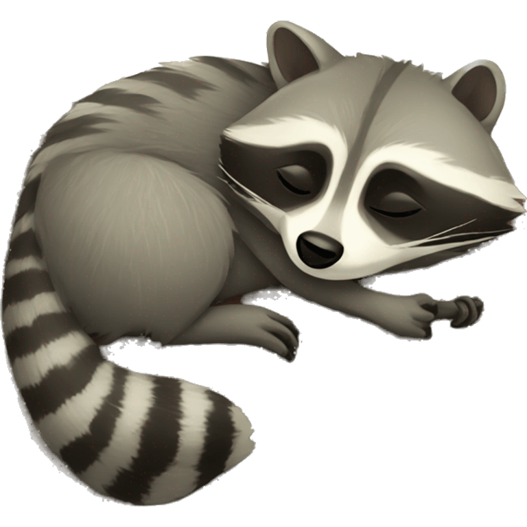 Raccoon sleeping in tree emoji