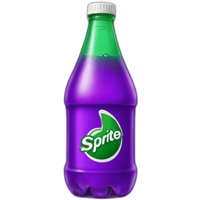 Bottle of sprite with purple liquid inside emoji