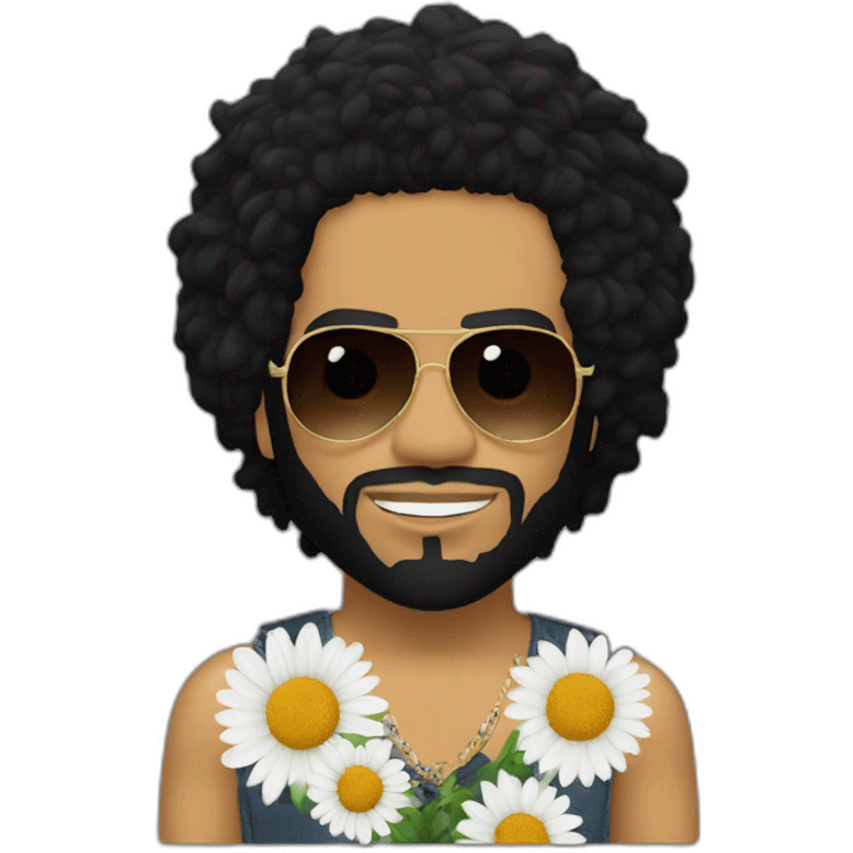 Lenny Kravitz qui ramasse des fleurs emoji