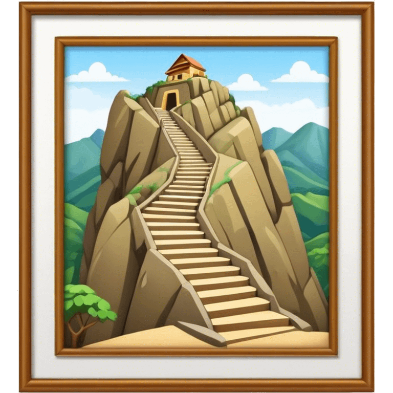 Guatapé Rock Landmark Emoji – Depicting the monolithic rock with its zigzagging staircase. emoji