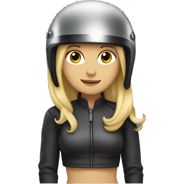 Blonde girl wearing a motorcycle helmet  emoji