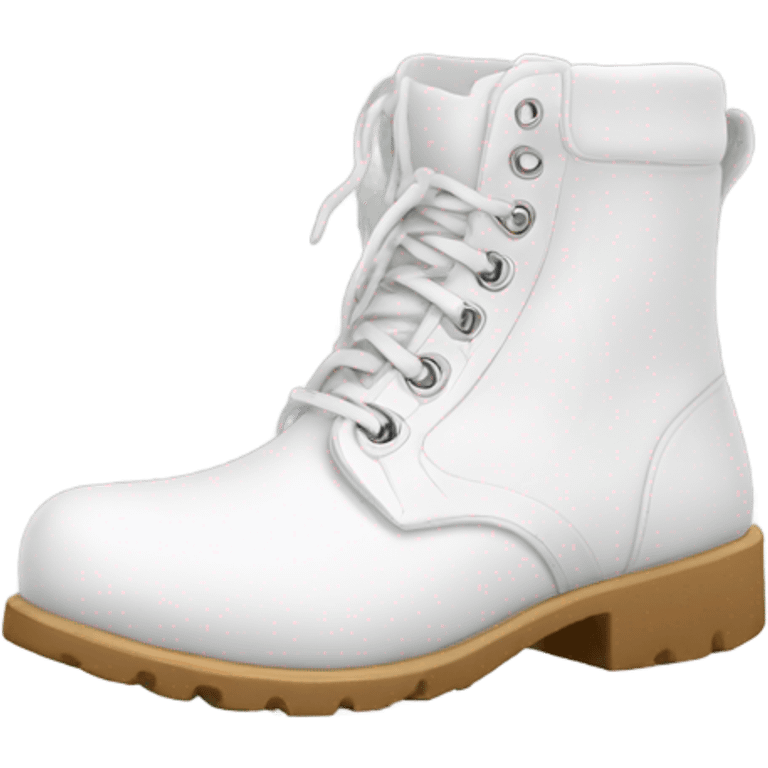 Platform WOLFE High boots white leather white sole emoji