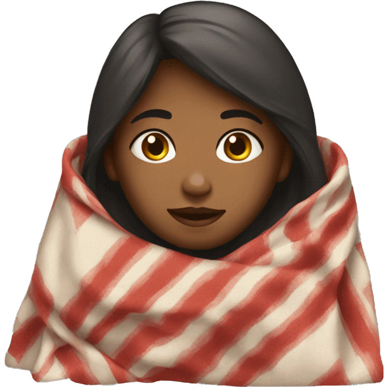 Girl with a blanket emoji