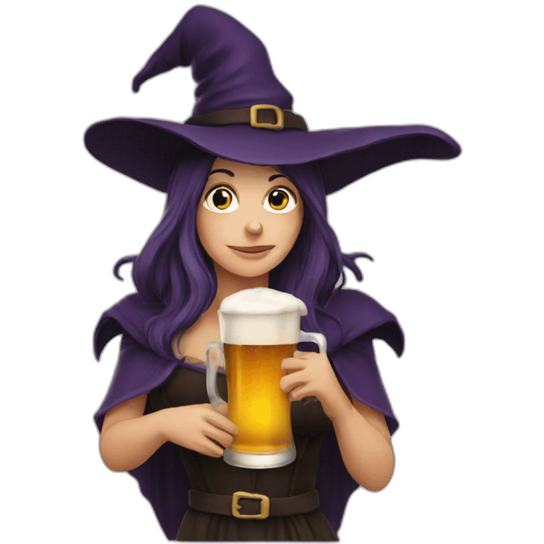 witch drinking beer emoji