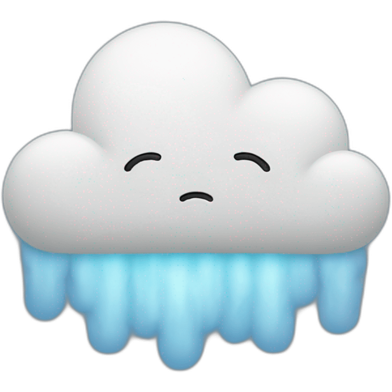 sad Cloud with eyes and hands praying emoji