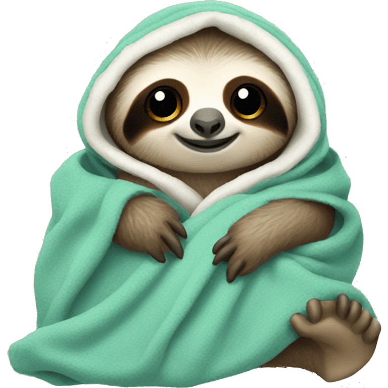 Baby sloth with blanket emoji