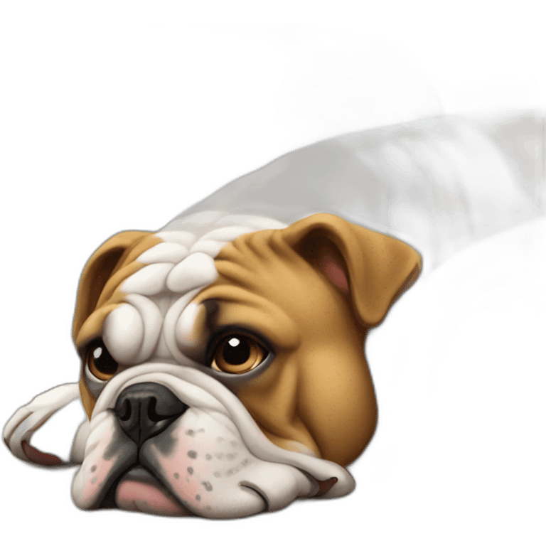 bulldog lying on couch emoji