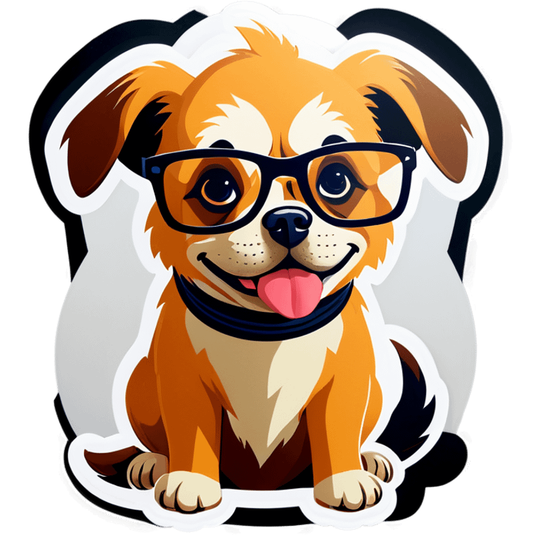 Dog wearing glasses  emoji