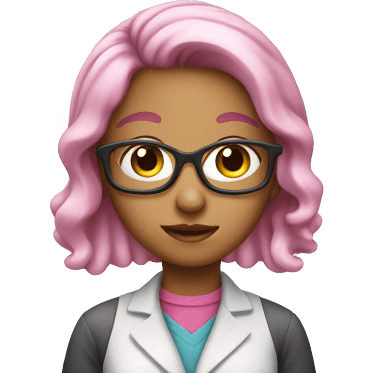 pink girl doing chemistry  emoji