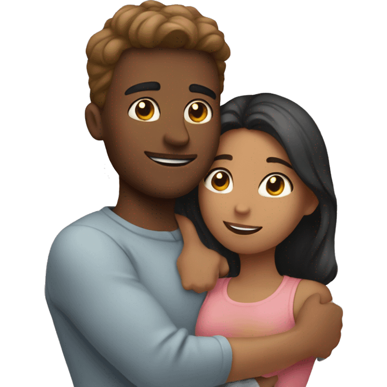 Guy and girl cuddling emoji