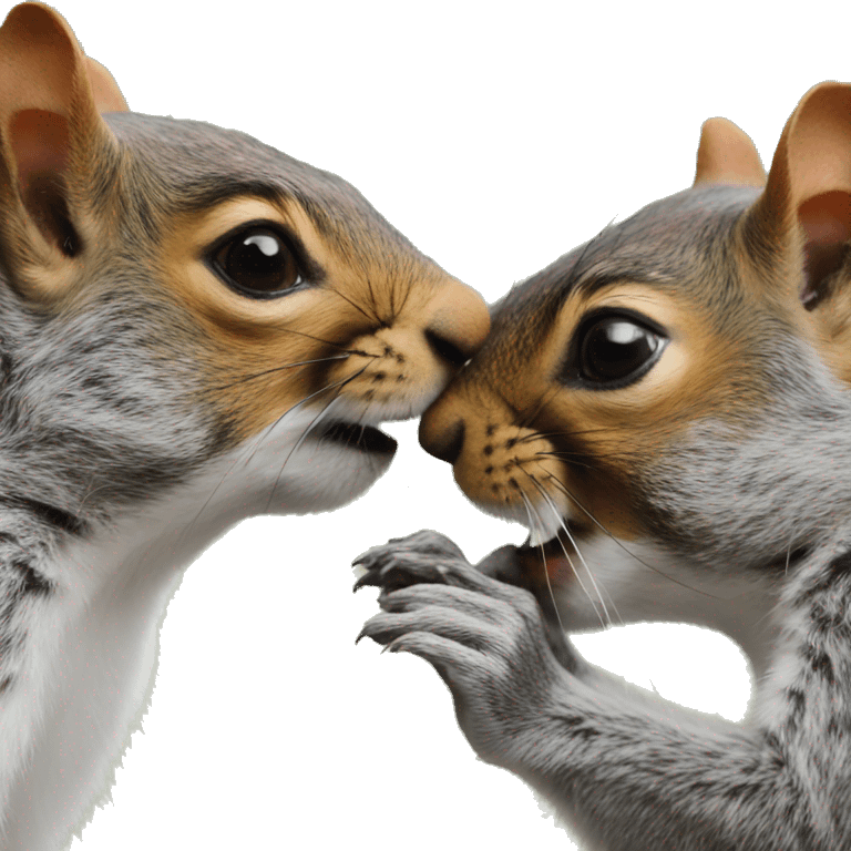 two squirrels kissing  emoji