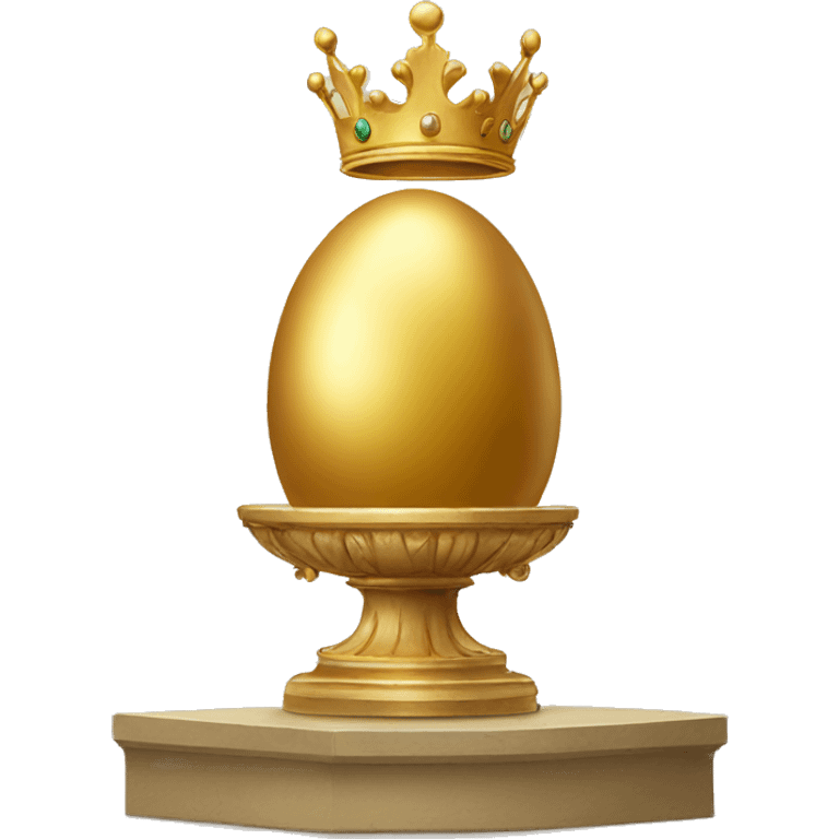 golden egg on short pedestal wearing a crown emoji