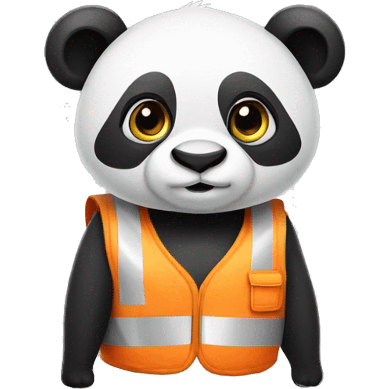 Panda wearing safety vest emoji