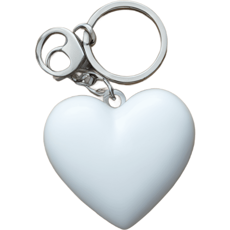 white heart charm keychain  emoji