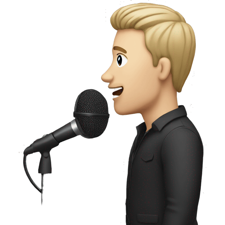 white man singer with microphone emoji