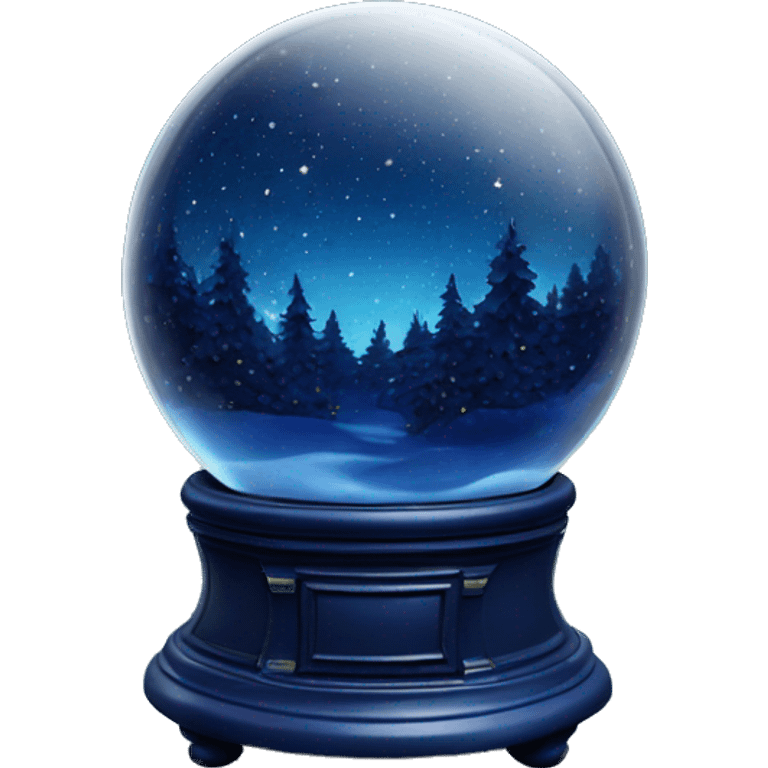 vintage dark blue rococo night sky snow globe emoji