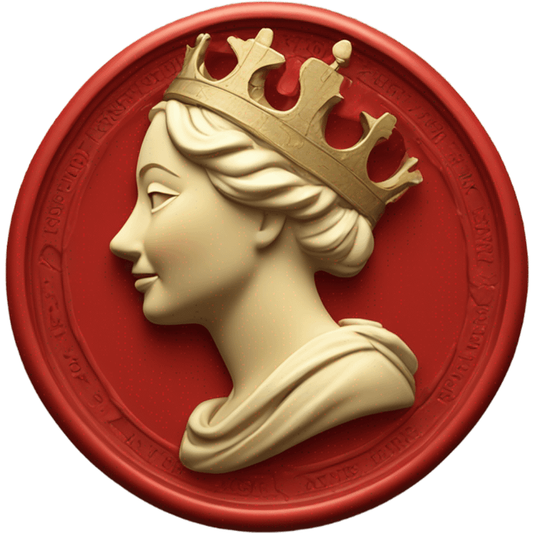 queen wax seal red crack broken circle emoji