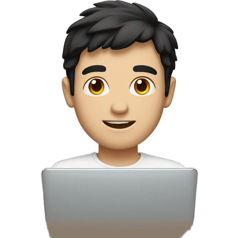 white guy in a laptop with black hair emoji