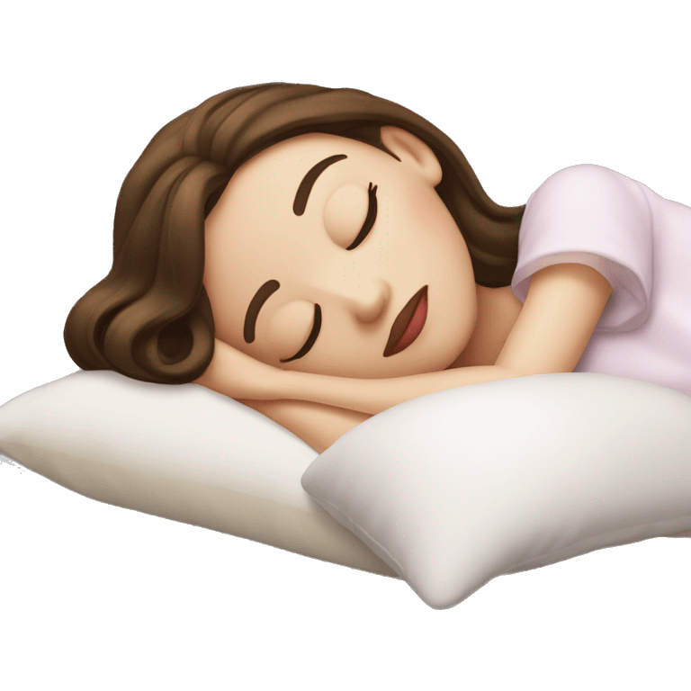 sleeping beauty brunette white girl with a silk pillow emoji