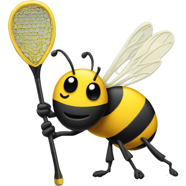 bumble bee with a lacrosse stick emoji