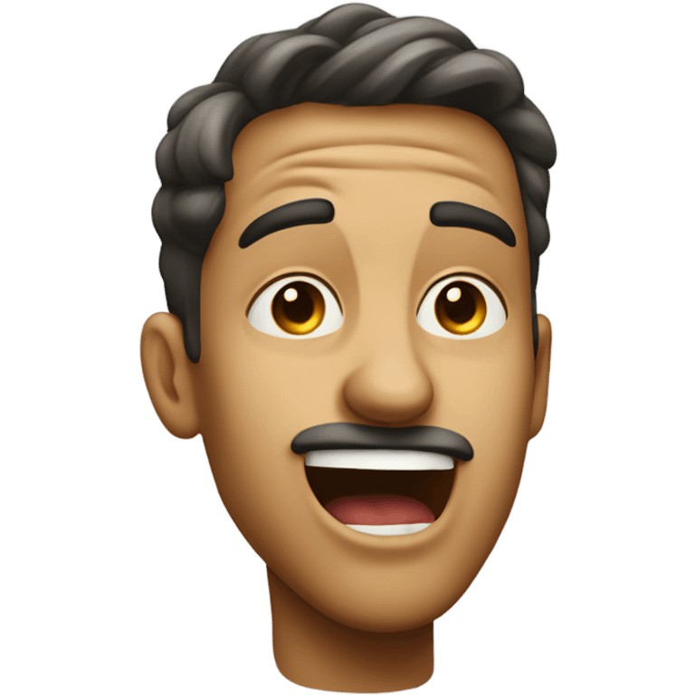 Guy looking up while with tongue out shaking it back and forth emoji