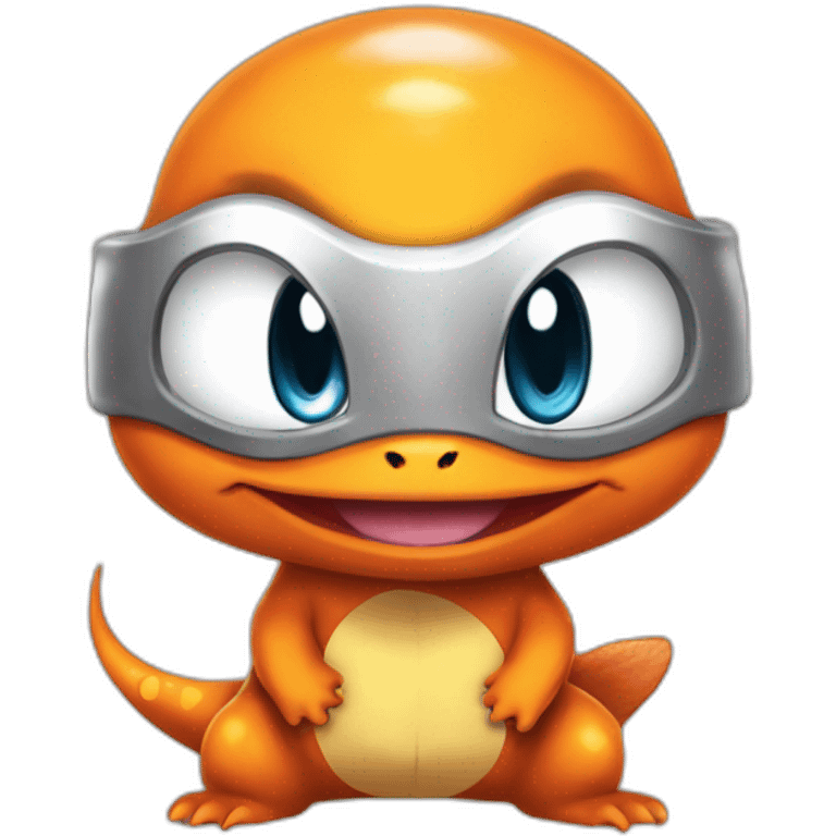 Charmander pokémon heureux avec un coeur emoji