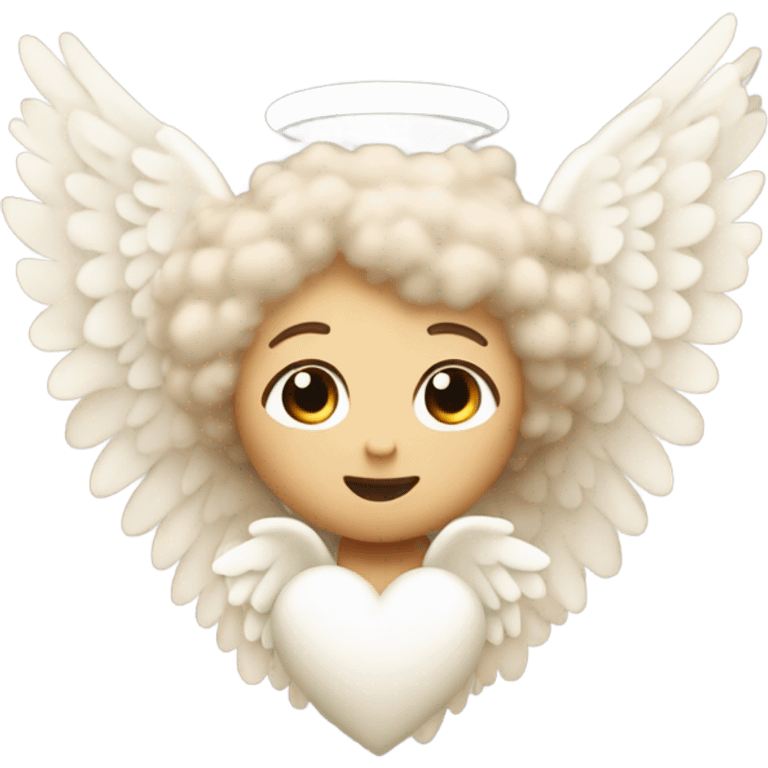 beige heart with white angel wings emoji