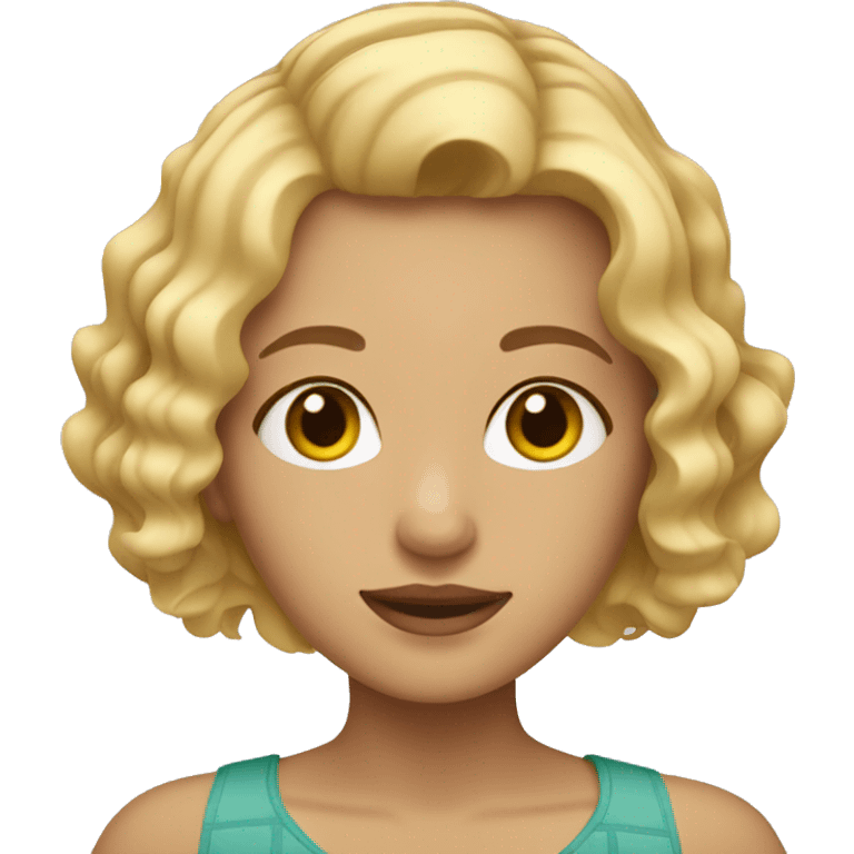 blonde girl with with wavy short bob hair  emoji