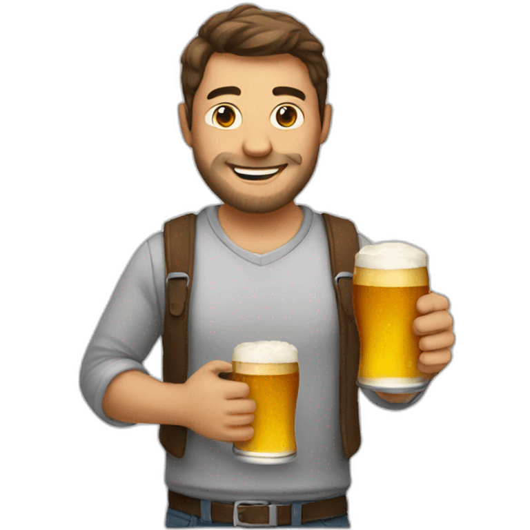 A guy with beer emoji