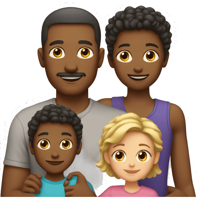 white dad with kids emoji