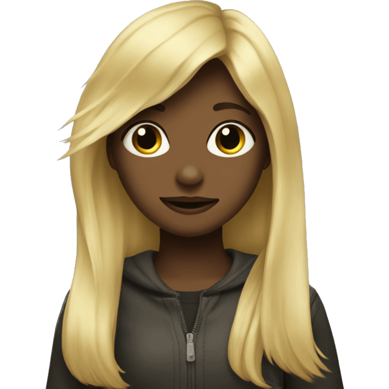 Dark bah horse and blonde girl emoji