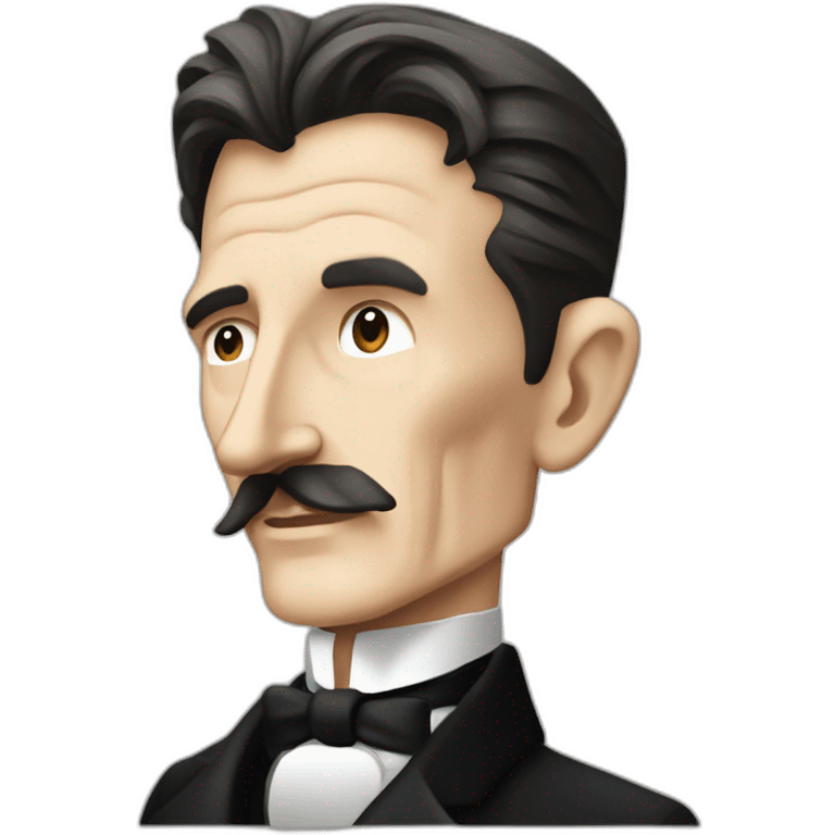 Nikola tesla using iphone 15 pro emoji