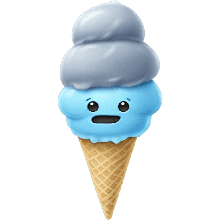 Grey blue ice cream emoji