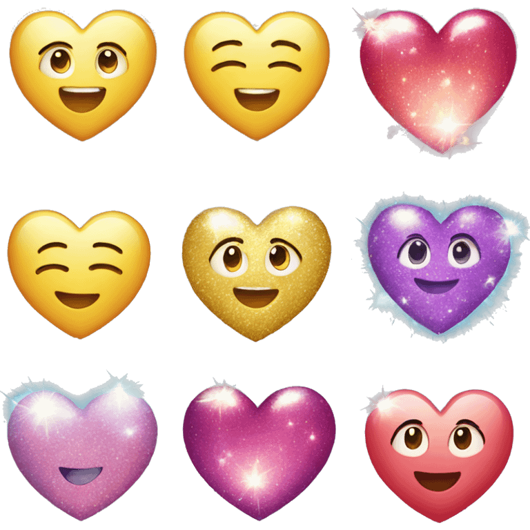 heart and happy shiny sparkles emoji