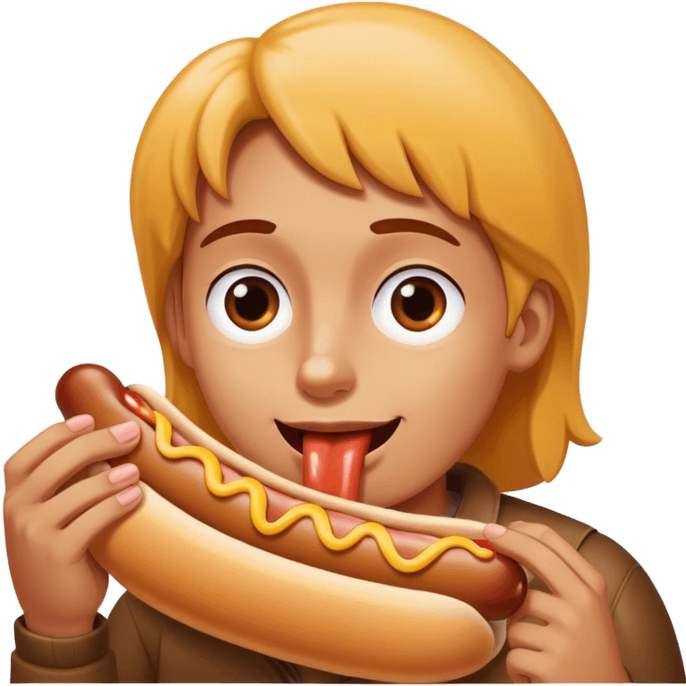 Me eating a hot dog  emoji