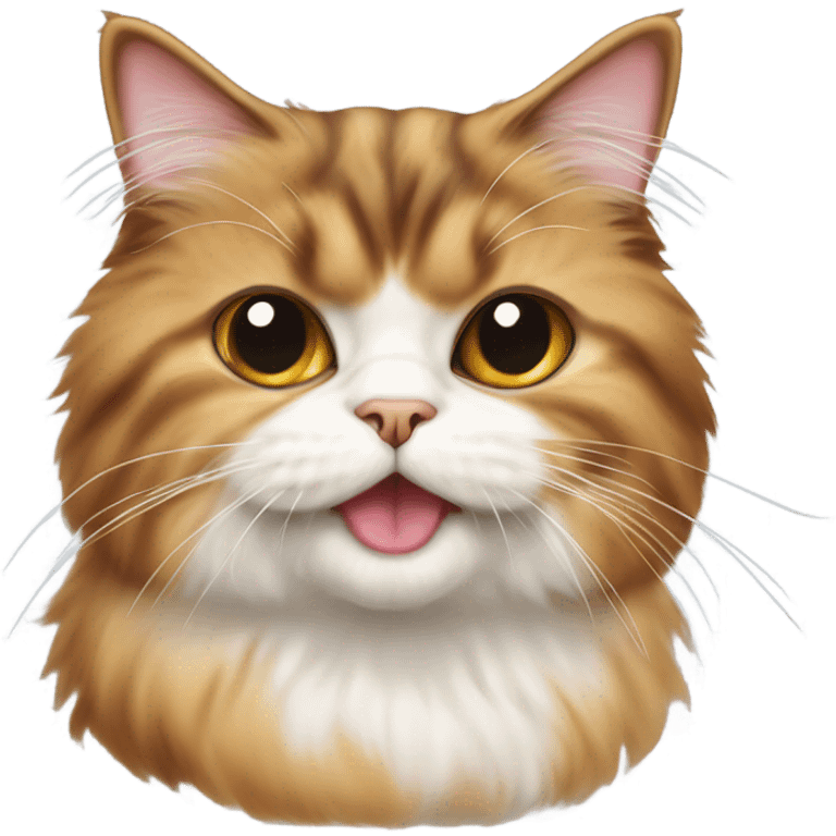 Calico persian cat with tongue out emoji