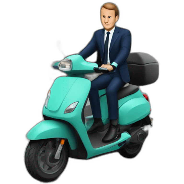 Macron sur un scooter emoji