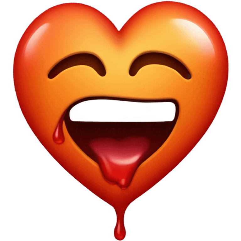 bleeding red heart glowing red-orange emoji