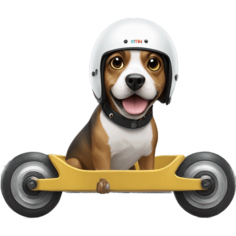 a dog in a helmet on rollers
 emoji